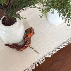 Handcrafted Brown Wood Laurent Siret Corkscrew Bottle Opener